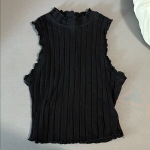SHEIN Black Ribbed Tank Top